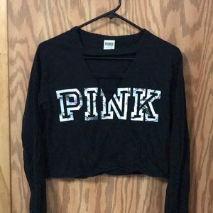 Long sleeve crop top (Pink)